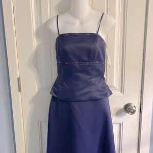 FormalPurple Prom Court Warming Dress Women Satin Spaghetti Gown - Size 10